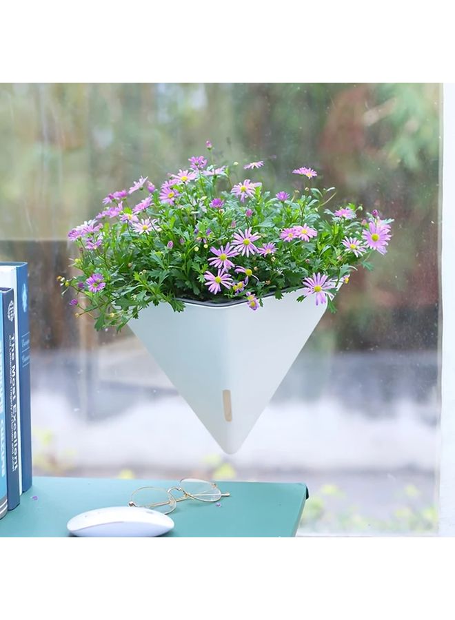 White Self Watering Wall Planter Large Triangle Automatic Water Absorption Indoor Outdoor Gardening - Image 4